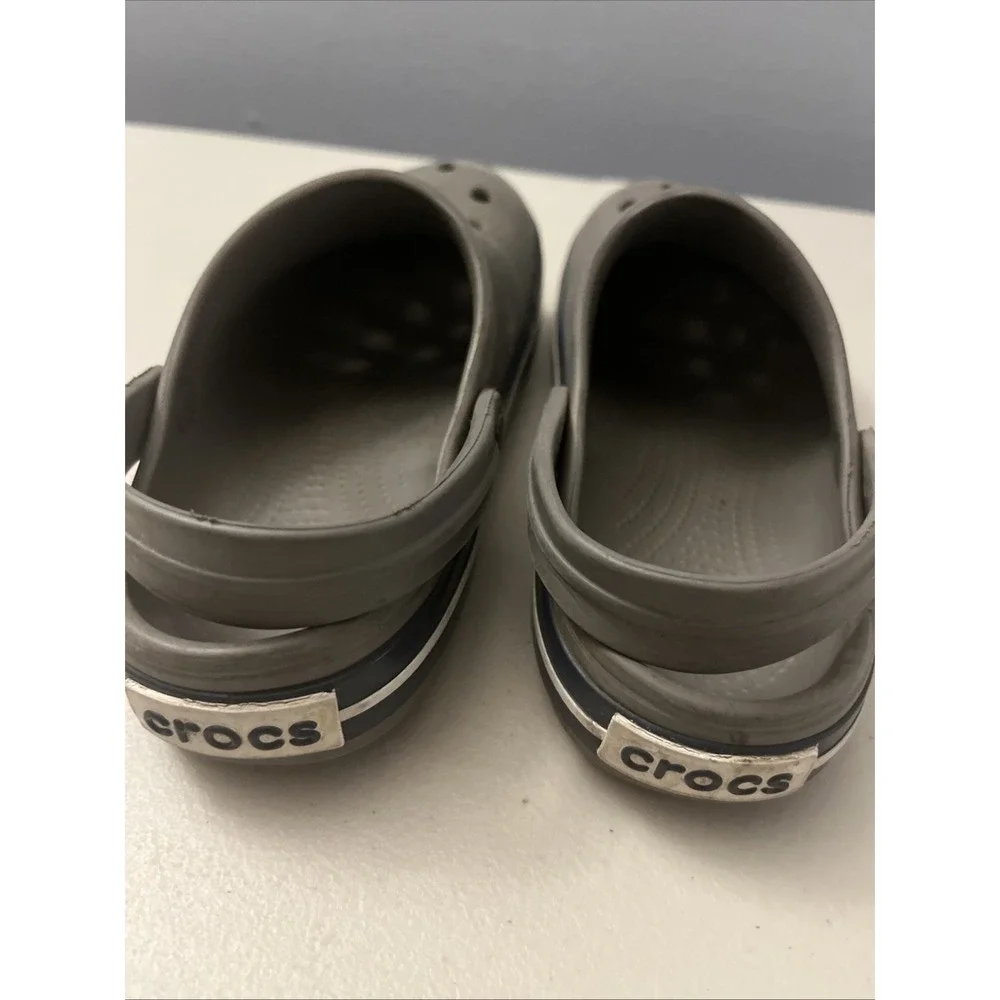 Children's Size 12/13 Gray Crocs Slip On Slipper Water Shoes Some Wear